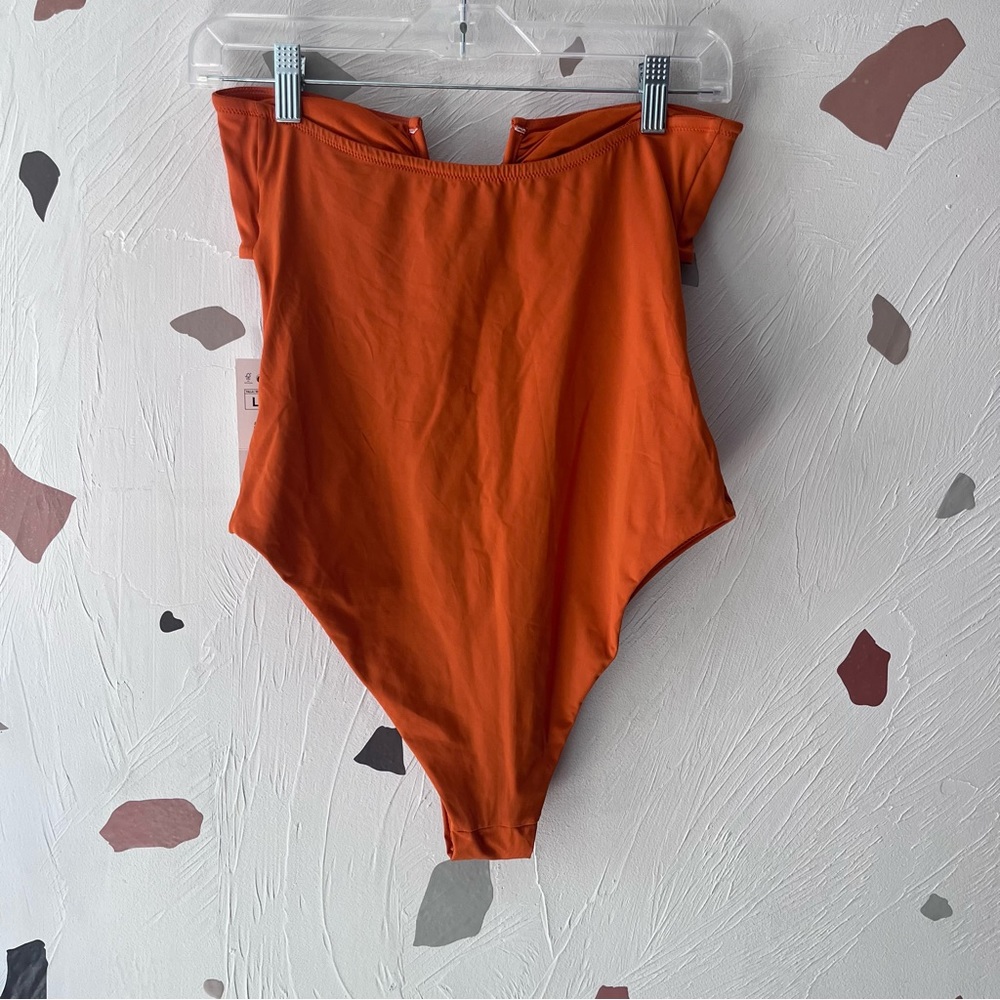 Zara Orange Cutout One-Piece Swimsuit - Picture 7 of 8